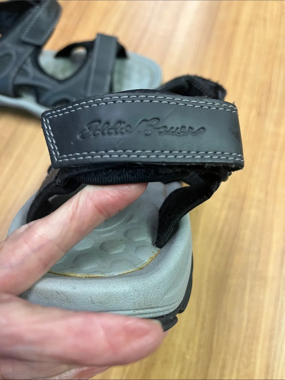 Eddie Bauer Men’s Black Gray Adjustable Hiking Sandals